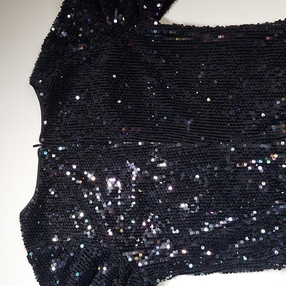ARMANI EXCHANGE SEQUIN-STUDDED V-NECK DRESS SIZE 4 - Picture 14 of 16